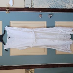 NWT Talbots white eyelet linen dress with tie belt